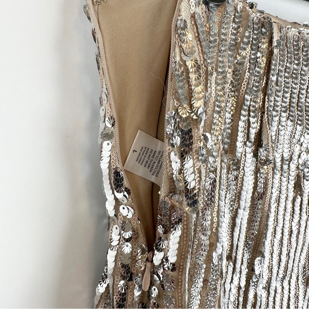 NWT Silver and Cream Sequin Skirt | US Size Large - Picture 5 of 7